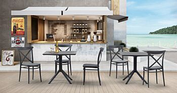 Tavolino quadrato 80 x 80 da esterno, color grigio antracite