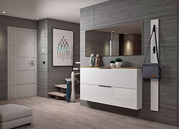 Scarpiera orizzontale Bianca, top Rovere, spedizione gratuita