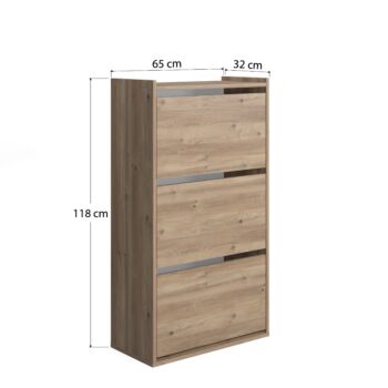 Scarpiera Ankara rovere, 3 cassetti