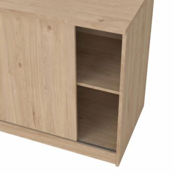 Scarpiera con un anta scorrevole e tre cassetti colore Rovere Zenzero Shop