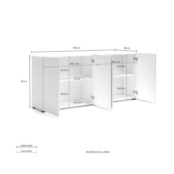 Conveniente Madia elegante a 4 ante Made in Italy in offerta