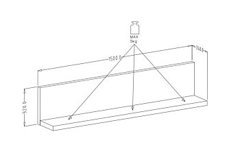 Mensola moderna di design, finitura antracite