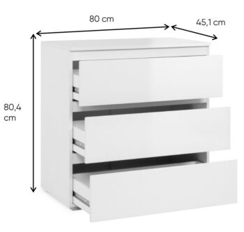 Funzionale Bagno completo con specchio, finitura Bianco lucido 