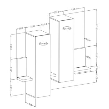 Capiente Modulo porta oggetti, colore bianco opaco e rovere rustico