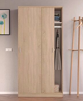 Armadio di design rovere canadian, con 2 ante scorrevoli
