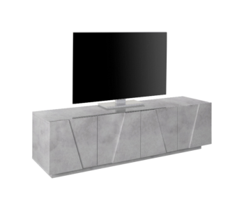 Mobili televisione design geometrico in finitura Beton