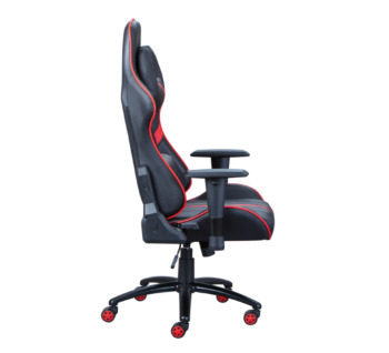 Poltrona da gaming in ecopelle nero/rossa