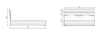 Letto matrimoniale moderno Zefiro, 160x190 in Olmo Natura
