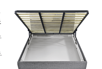 Letto contenitore matrimoiale Skat in ecopelle bianco ottico