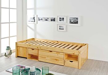 Letto con contenitore e comodino incluso