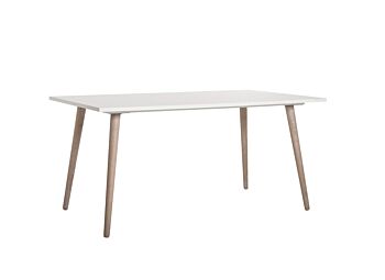 Tavolo di design con gambe in legno in Quercia e piano Bianco