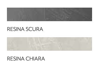 Letto matrimoniale con testiera a onda, finitura grigio resina scuro con testata chiara