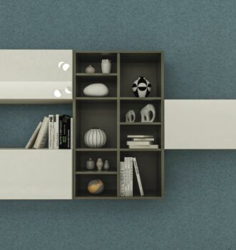 Parete attrezzata moderna con librerie, Made in Italy