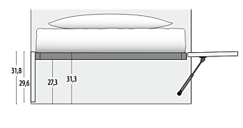 Divano letto Fillet con secondo letto ad estrazione Moretti Compact, Betulla