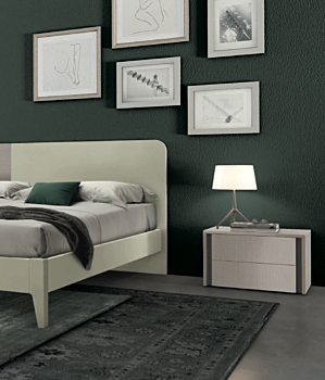 Offerta coppia di comodini moderni 2 cassetti in finitura Rovere dorian