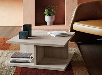 Tavolino moderno, rovere sbiancato, 80 x 80