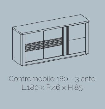 Madia 3 ante, bianco laccato e rovere adamello