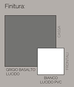 Porta TV bianco laccato e grigio, Made in Italy