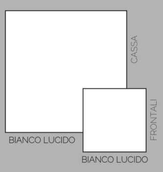 Madia 2 ante e 3 cassetti, bianco lucido, Made in Italy