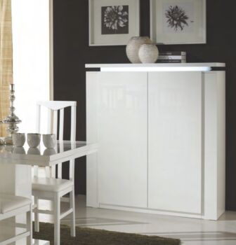 Madia alta, 2 ante bianco lucido, Made in Italy