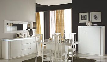 Madia alta, 2 ante bianco lucido, Made in Italy