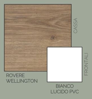 Tavolo moderno allungabile L.180, bianco lucido e rovere wellington