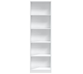 Libreria alta moderna, 4 ripiani, finitura bianco opaco