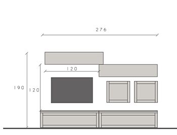 Aggiungi al carrello Parete attrezzata 276x40x190 h cm, Argilla e Mercure, collezione Logica