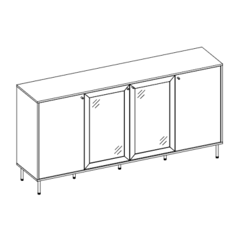 offerta Elegante Madia 4 ante finitura Blu scuro