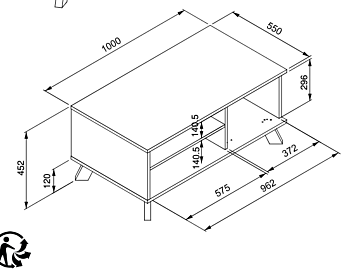 Tavolino stile nordico, finitura Quercia del Nord conveniente