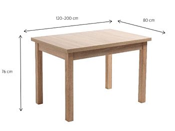 Moderno Tavolo da pranzo allungabile 120 cm, finitura Quercia