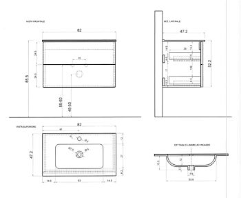Mobile da bagno sospeso L.82 