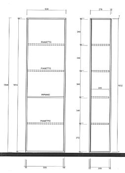 Colonna larga L.55 cm a terra, disponibile in diverse finiture, 100% Made in Italy 