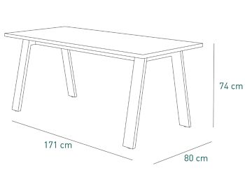 Tavolo moderno Leonardo in finitura Rovere e Nero chalet