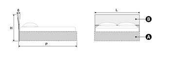 Letto king size contenitore, letto Metiz finitura Bianco altea