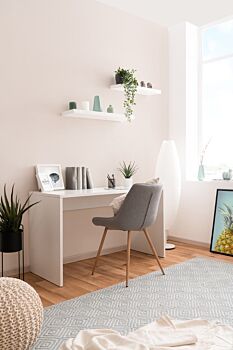 Elegante Scrivania moderna in finitura Bianco opaco