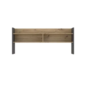 Scrivania con sopralzo, 140x52x132 h cm, Rovere Artisan e Grigio scuro