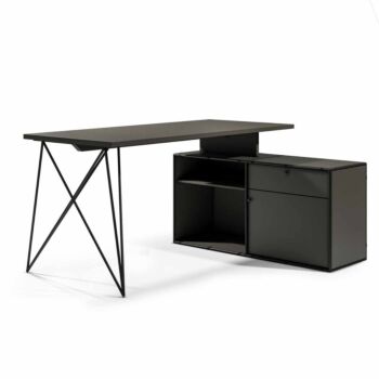 Scrivania moderna con cassettiera nera