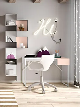 Cameretta completa bambina  in finitura Bianco frassino e Peonia Zenzero Shop