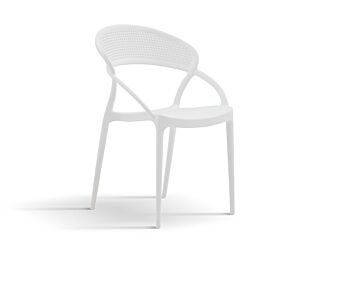 Sedia da esterno in fibra di vetro colore Bianco
