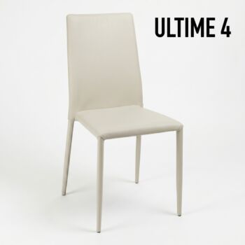 Sedia moderna rivestita in PU, colore Bianco in offerta 