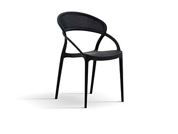 Sedia da esterno in fibra di vetro color nero