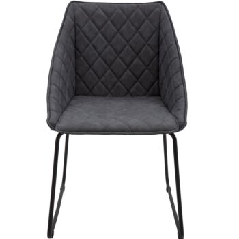 Sedia moderna in similpelle grigio a rombi