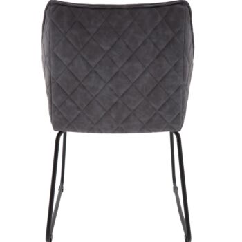 Sedia moderna in similpelle grigio a rombi