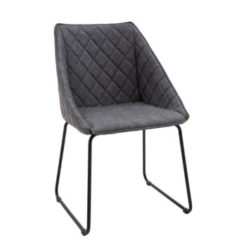 Sedia moderna in similpelle grigio a rombi