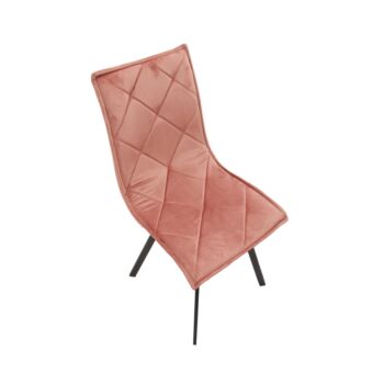 Sedia di design in velluto, colore Rosa