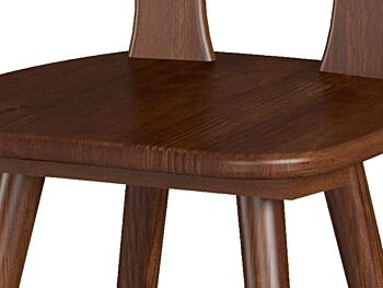 Set di 2 Sedie in legno massello, finitura Mocca