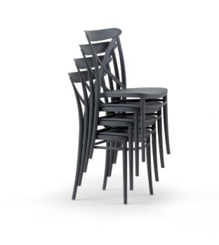 Sedia per uso interno ed esterno, colore antracite