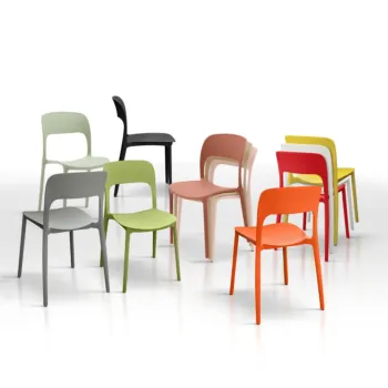 Sedia moderna in polipropilene, disponibile in diversi colori