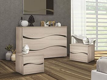 Set zona notte, Comò e Comodini, Olmo perla, Made in Italy